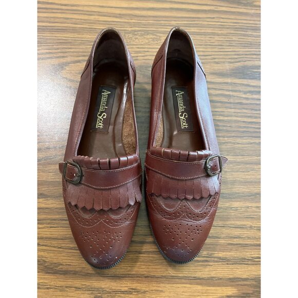 Amanda Scott brown leather loafer size 7.5 - Picture 1 of 8
